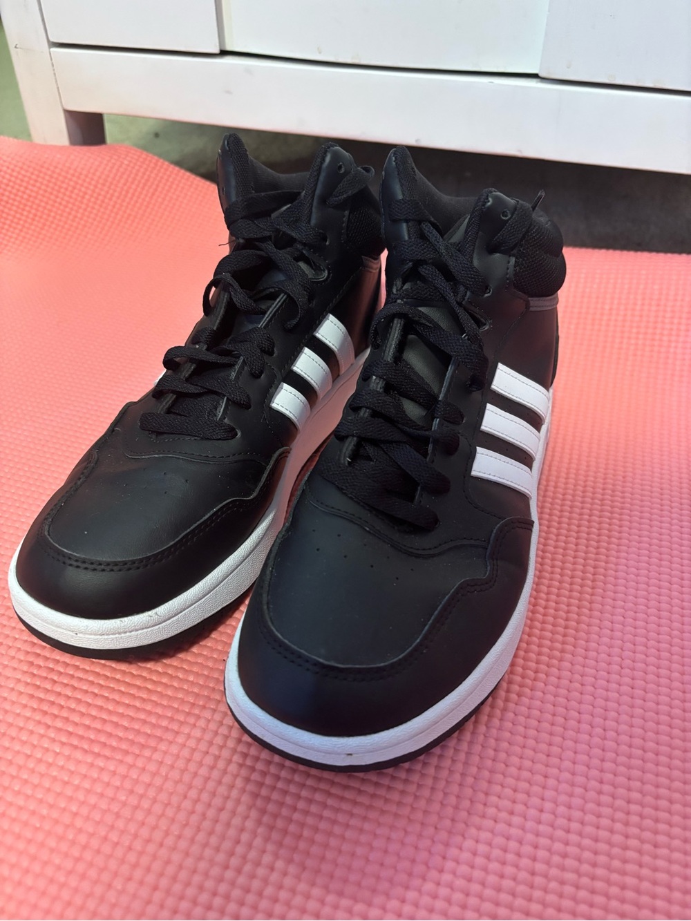 adidas Black High-Top Sneakers with White Stripes